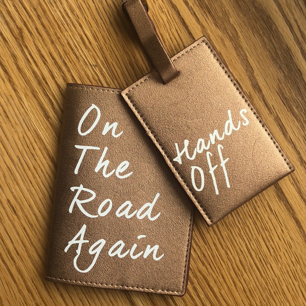 Understated Leather Rose Gold Travel Set